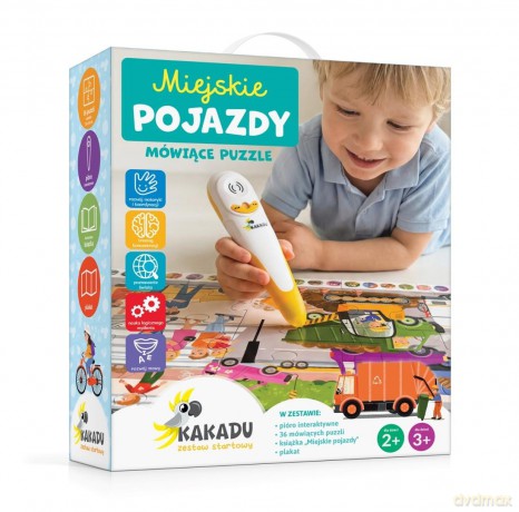 Mówiące puzzle interaktywne "Miejskie pojazdy" [KSIĄŻKA]