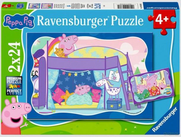 RAVENSBURGER 2D 2x24 Dobranoc Peppa 2x24 [PUZZLE]
