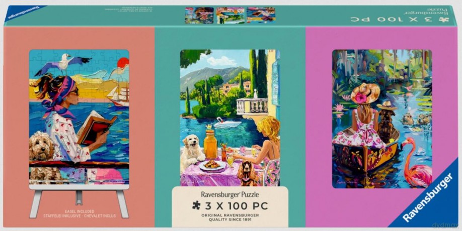 RAVENSBURGER 2D 3x100 el. Have Dog Will Travel [PUZZLE]