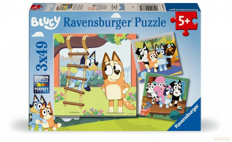 RAVENSBURGER 2D 3x49 el. Bluey and friends [PUZZLE]