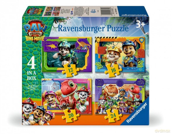 RAVENSBURGER Puzzle dla dzieci 2D 4w1: Psi Patrol Dino Movie [PUZZLE]