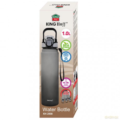 Butelka na wodę 1l, z blokadą, bpa-free, szczelna, kinghoff kh-2008