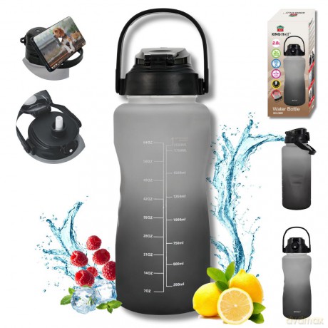 Butelka na wodę 2l, ze słomką, bpa-free, szczelna, kinghoff kh-2009