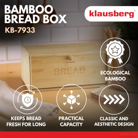 Chlebak bambusowy, 39,5×24,5×18cm, klausberg, kb-7933