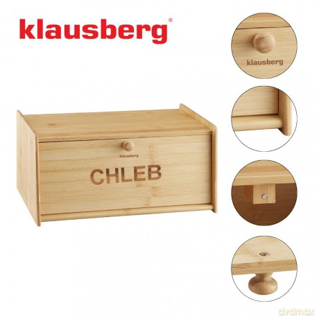 Chlebak bambusowy, 39,5×24,5×18cm, klausberg, kb-7934