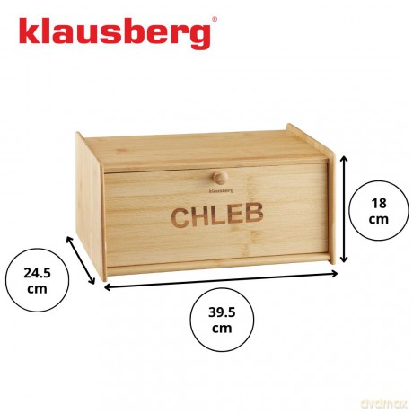 Chlebak bambusowy, 39,5×24,5×18cm, klausberg, kb-7934