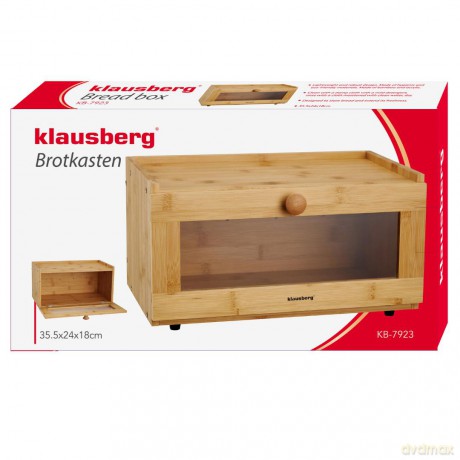 Chlebak bambusowy, akrylowy front, 35,5×24×18cm, klausberg, kb-7923