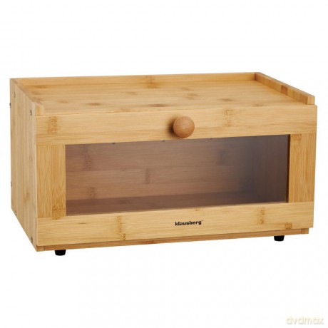 Chlebak bambusowy, akrylowy front, 40×24,5×19cm, klausberg, kb-7924