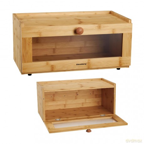 Chlebak bambusowy, akrylowy front, 40×24,5×19cm, klausberg, kb-7924