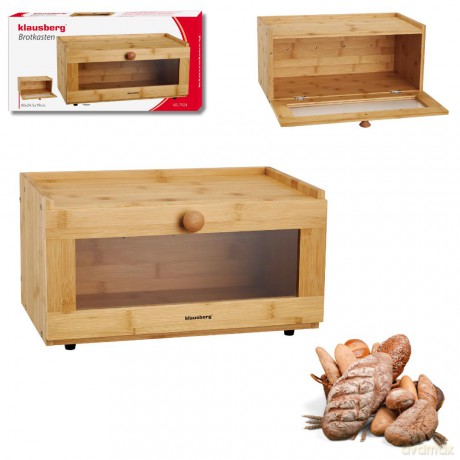 Chlebak bambusowy, akrylowy front, 40×24,5×19cm, klausberg, kb-7924
