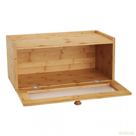 Chlebak bambusowy, akrylowy front, 40×24,5×19cm, klausberg, kb-7924
