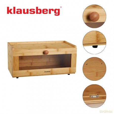 Chlebak bambusowy, akrylowy front, 40×24,5×19cm, klausberg, kb-7924