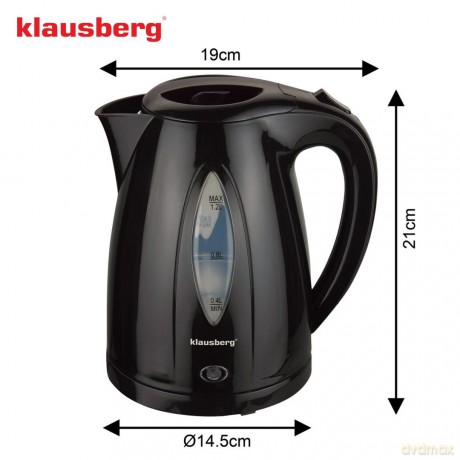 Czajnik elektryczny 1,2 l, czarny, szybkie gotowanie, klausberg