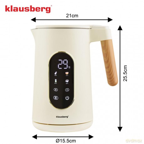 Czajnik elektryczny, 1,7l, led dotykowy, regulacja temperatury, klausberg
