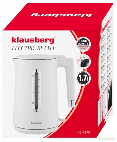 Czajnik elektryczny, biały, 1,7l, klausberg, kb-7890