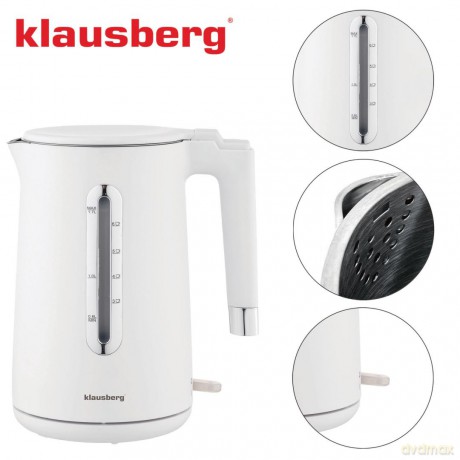 Czajnik elektryczny, biały, 1,7l, klausberg, kb-7890