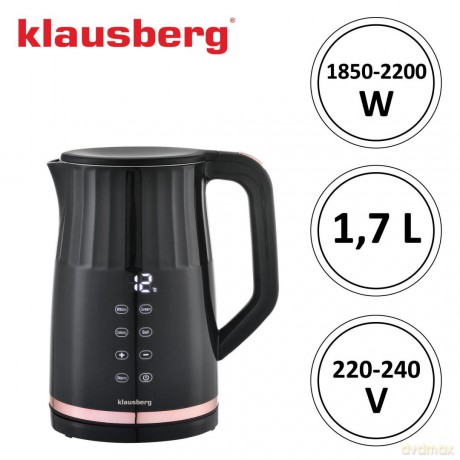 Czajnik elektryczny, z panel led, 1,7l, klausberg, kb-7896