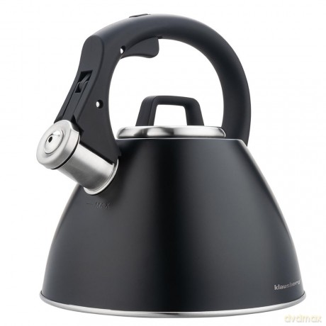 Czajnik stalowy 2,5 l czarny mat z uchwytem soft-touch, klausberg kb-7952