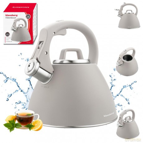 Czajnik stalowy 2,5 l w kolorze szary, klausberg kb-7953