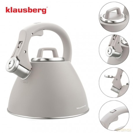 Czajnik stalowy 2,5 l w kolorze szary, klausberg kb-7953