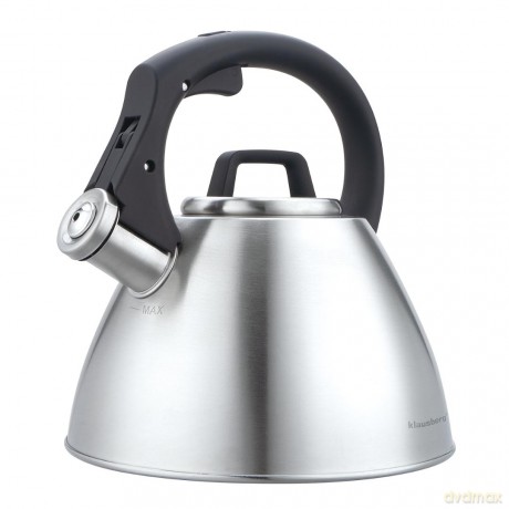 Czajnik stalowy 2,5 l z gwizdkiem i uchwytem soft-touch, klausberg kb-7951