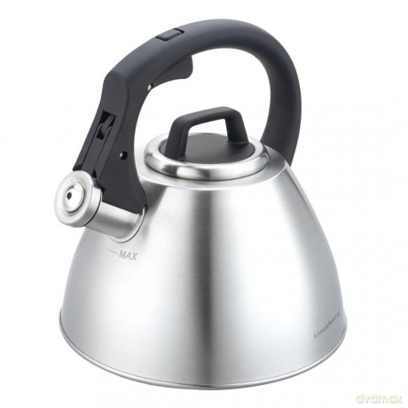 Czajnik stalowy 2,5 l z gwizdkiem i uchwytem soft-touch, klausberg kb-7951