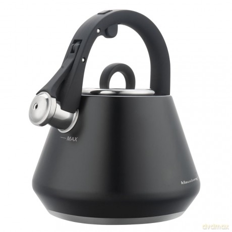 Czajnik stalowy z gwizdkiem 2,5 l czarny mat, klausberg kb-7948