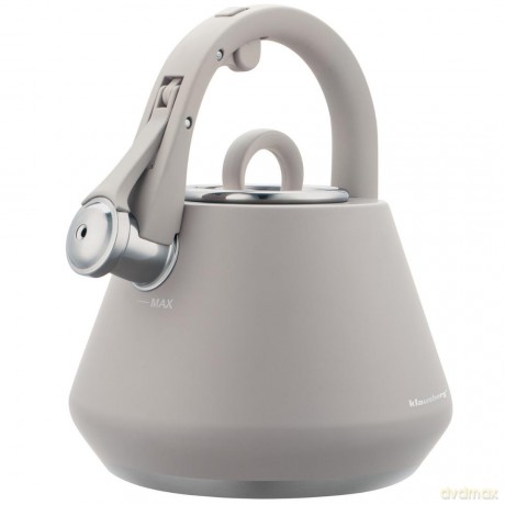 Czajnik stalowy z gwizdkiem 2,5 l szary mat, indukcja, klausberg kb-7949
