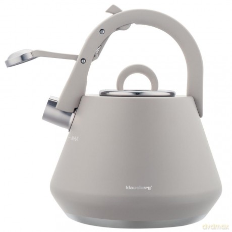 Czajnik stalowy z gwizdkiem 2,5 l szary mat, indukcja, klausberg kb-7949