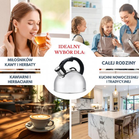 Czajnik tradycyjny 2,5l srebrny klausberg
