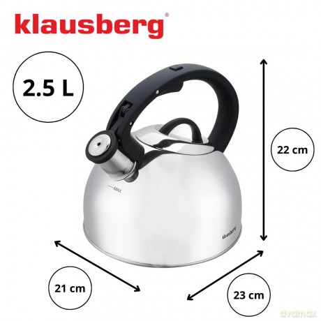Czajnik tradycyjny 2,5l srebrny klausberg