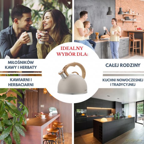 Czajnik tradycyjny 2.5l, bezowy klausberg