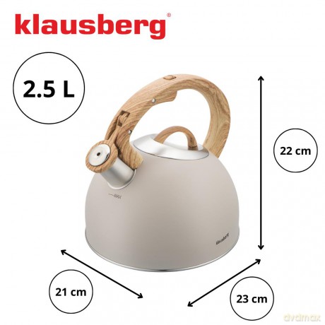 Czajnik tradycyjny 2.5l, bezowy klausberg