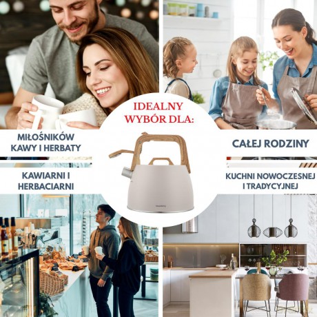 Czajnik tradycyjny 2.5l, bezowy klausberg