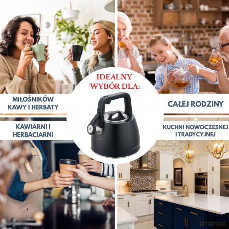 Czajnik tradycyjny 2.5l, czarny klausberg