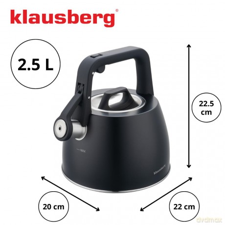 Czajnik tradycyjny 2.5l, czarny klausberg