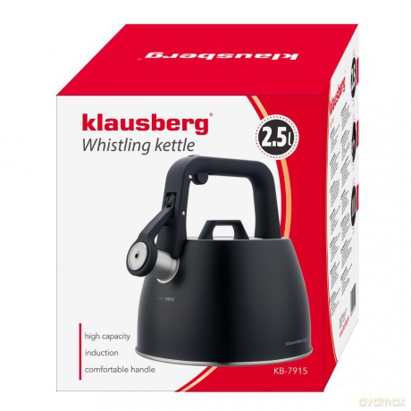 Czajnik tradycyjny 2.5l, czarny klausberg