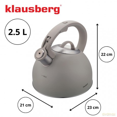 Czajnik tradycyjny 2.5l, szary klausberg