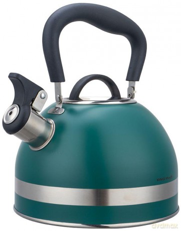 Czajnik z gwizdkiem, 1.8l, stali nierdzewnej, zielony, kinghoff, kh-1855