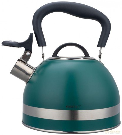 Czajnik z gwizdkiem, 1.8l, stali nierdzewnej, zielony, kinghoff, kh-1855