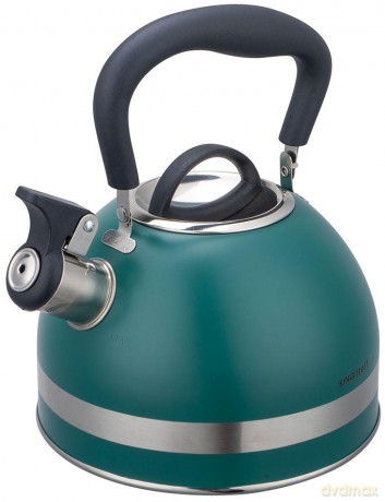 Czajnik z gwizdkiem, 1.8l, stali nierdzewnej, zielony, kinghoff, kh-1855