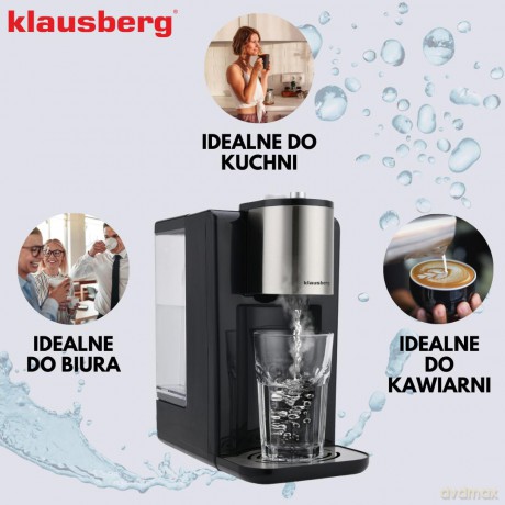 Dozownik gorącej wody, dyspenser, regulacja temperatury 45-100°c, czarno-srebrny, 2,2l, klausberg, kb-7878