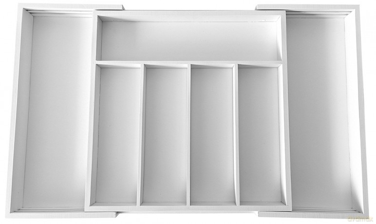 Organizer bambusowy do szuflady, biały, 52x31,5x5 kinghoff