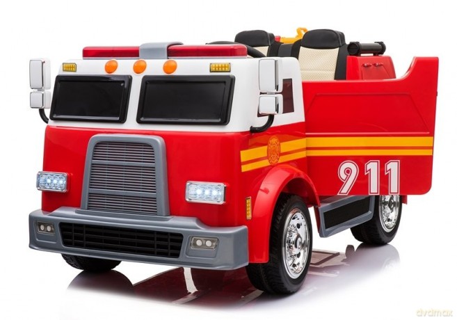 Wóz Strażacki na Akumulator Czerwony Dla Dzieci Pilot Sikawka LL911