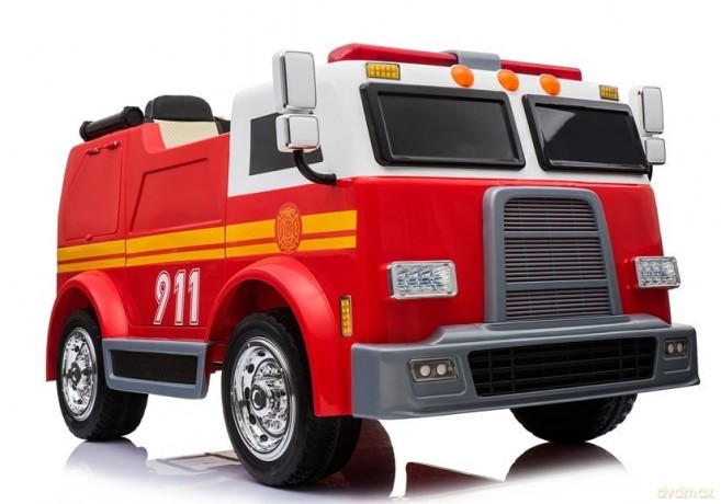 Wóz Strażacki na Akumulator Czerwony Dla Dzieci Pilot Sikawka LL911