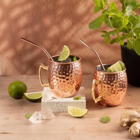 Zestaw kubków moscow mule, 2×500 ml, 2 słomki, kinghoff