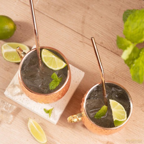 Zestaw kubków moscow mule, 2×500 ml, 2 słomki, kinghoff