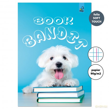 Zeszyt A4 32k. w kratkę z marginesem Pies Bandit 90g