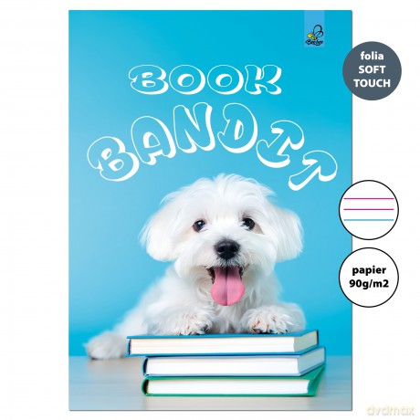 Zeszyt A4 32k.w 3 linie kolor Pies Bandit 90g