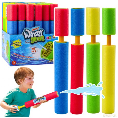 Broń Piankowa Na Wodę Pompka Tuba Wodna Kolorowa 30cm Mix